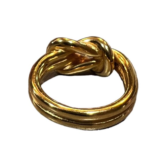 HERMES Atame Scarf Ring GP Gold Knot #1990 - Picture 3 of 6